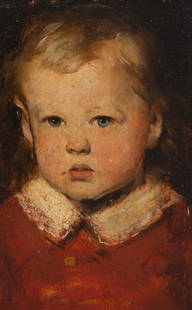 Albert ANKER (1831-1910), attributed to: Albert ANKER (1831-1910), attributed to Portrait of a boy Oil on panel, 20 x 16 cm, frame: 32 x 25.5 cm