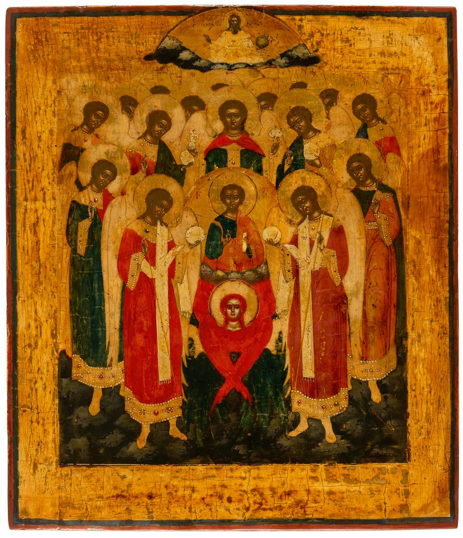 RUSSIAN ICON SHOWING THE SYNAXIS OF THE ARCHANGEL MICHAEL (1 of 2)
