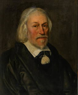 Philippe DE CHAMPAIGNE (1602-1674), attributed to: Portrait of a nobleman Oil on panel, parquet, restored crack 60.5 x 48 cm, frame: 90 x 80 cm Certificate: Dr. Paul Wescher, 1972.