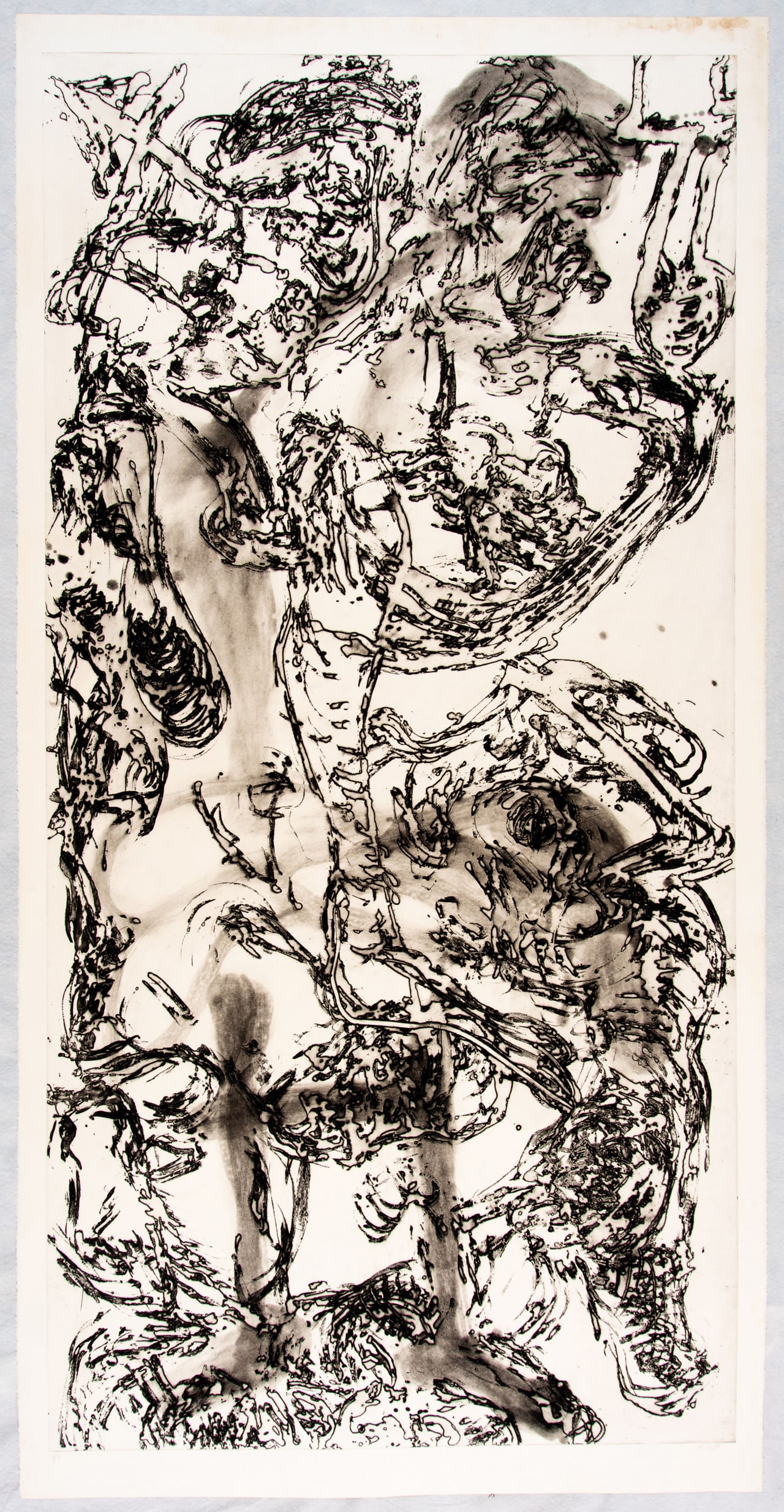 Martin DISLER (1949-1996): Untitled Monumental etching and aquatint, 3/7, stained at the top edge, signed and dated 88 in pencil 198.6 x 98.3 cm, paper size: 211 x 106 cm Catalog raisonné