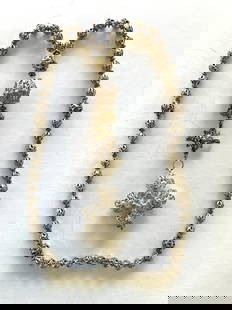 FILIGREE ROSARY: Silver, partially gilt, 19th c. L: 38 cm