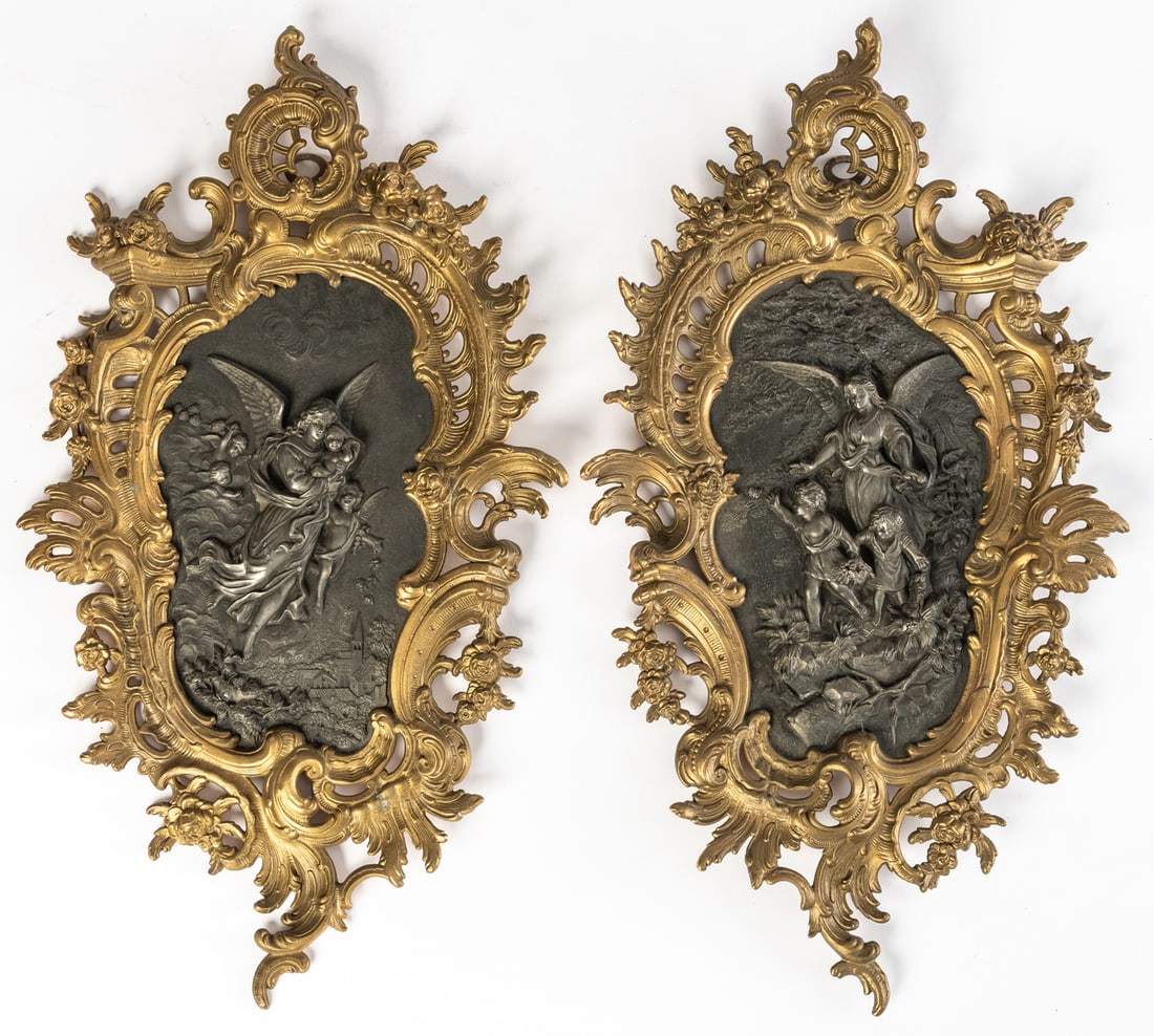 PAIR OF GUARDIAN ANGEL RELIEFS (1 of 1)