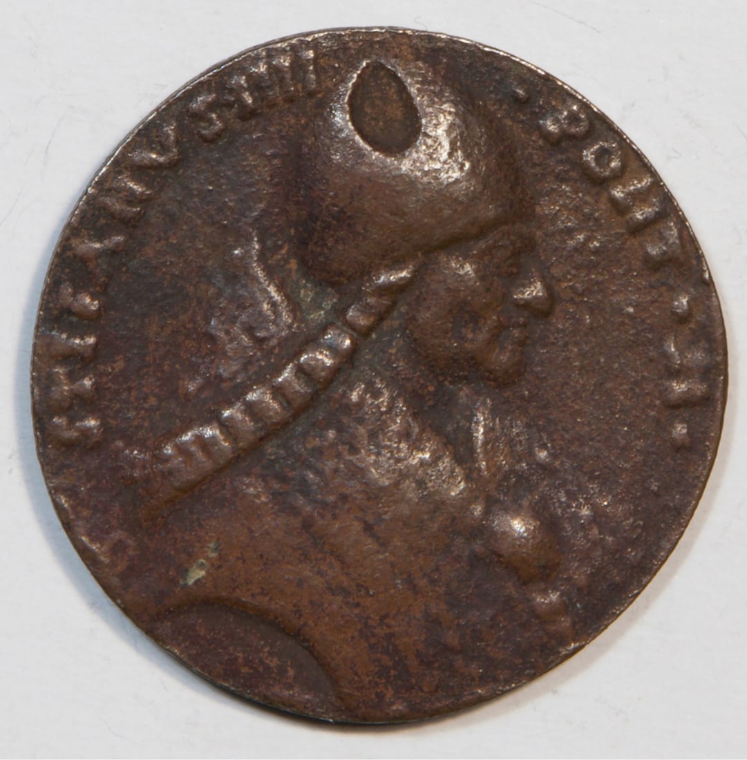 MEDAL OF POPE STEPHEN IV (816-817): AE, probably 16/16th c. D: 38mm, 26g