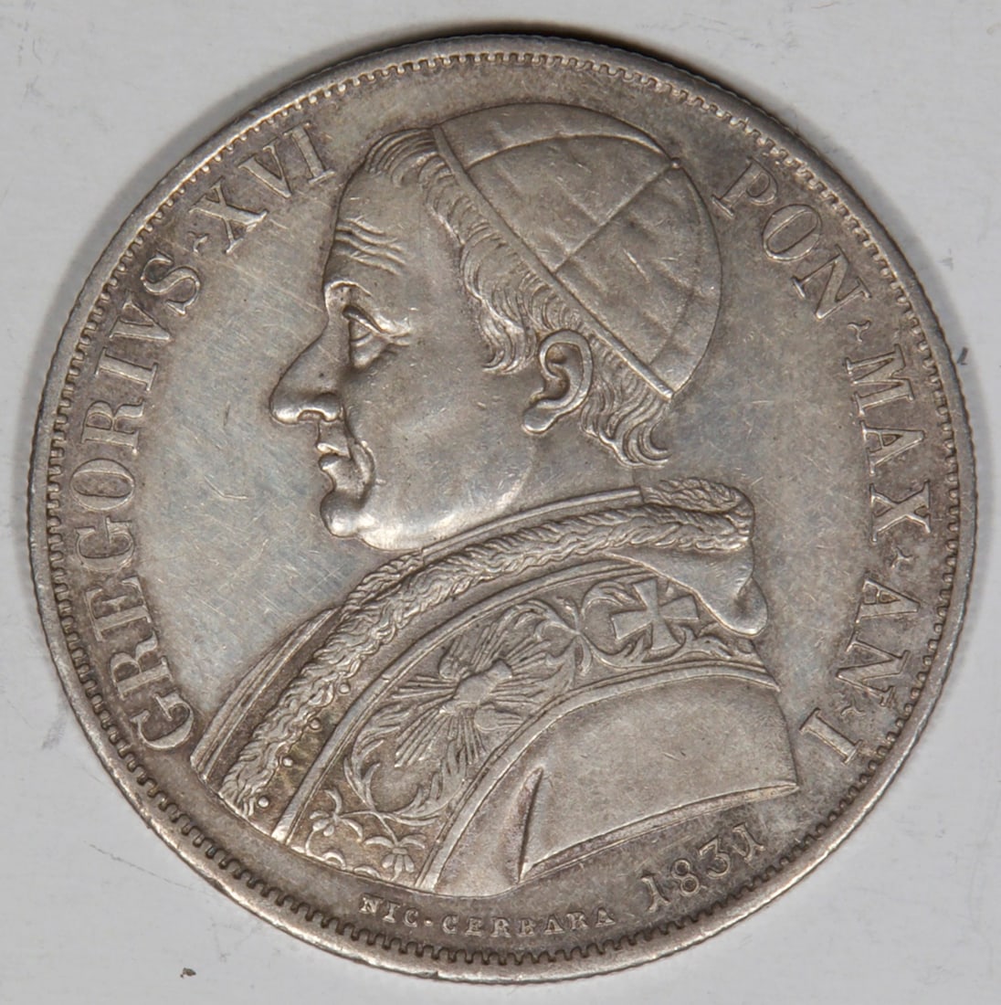 1 SCUDO POPE GREGORY XVI (1831–1846) (1 of 2)