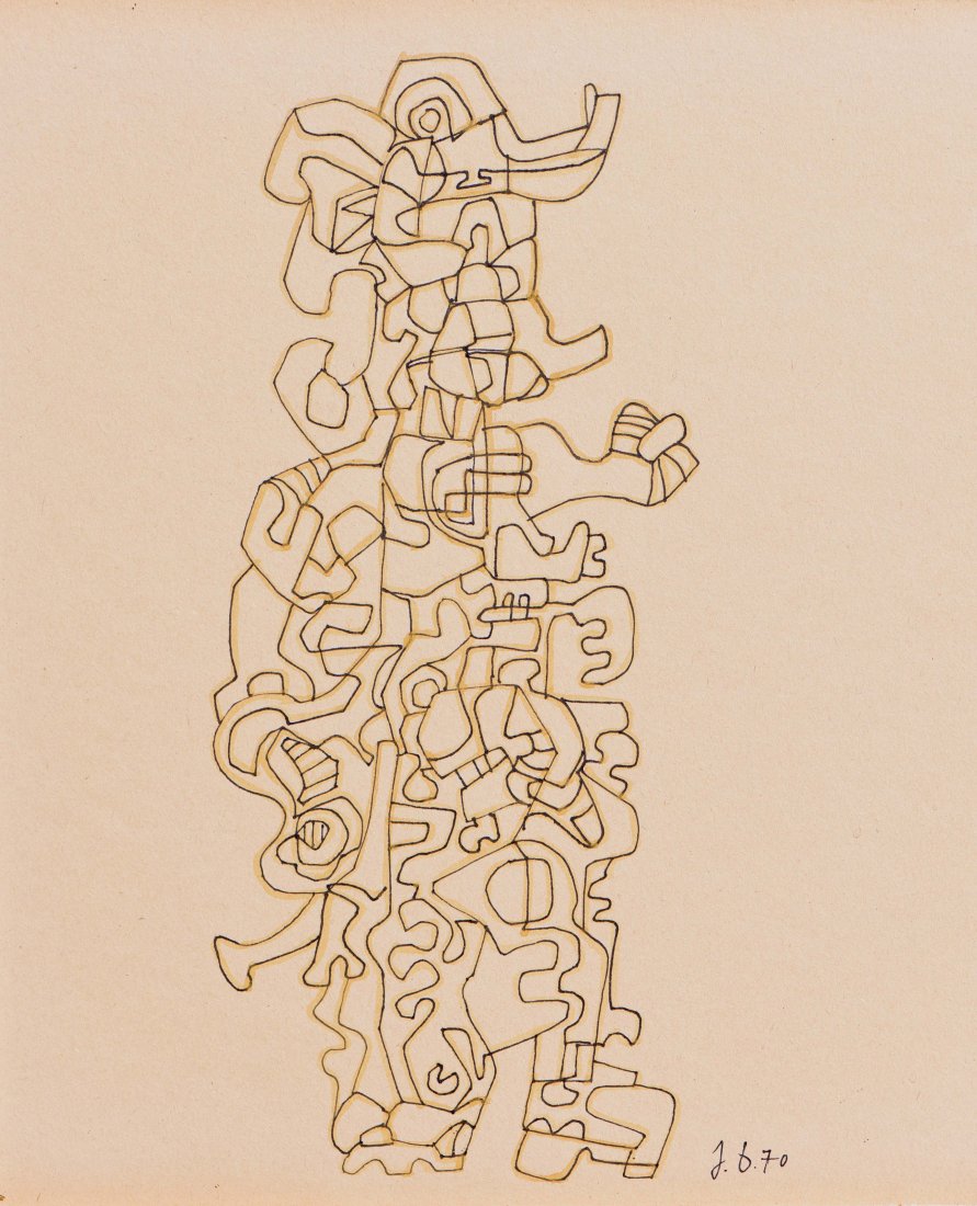 Painting: Attributed to JEAN DUBUFFET (French, 1901 - (1 of 1)