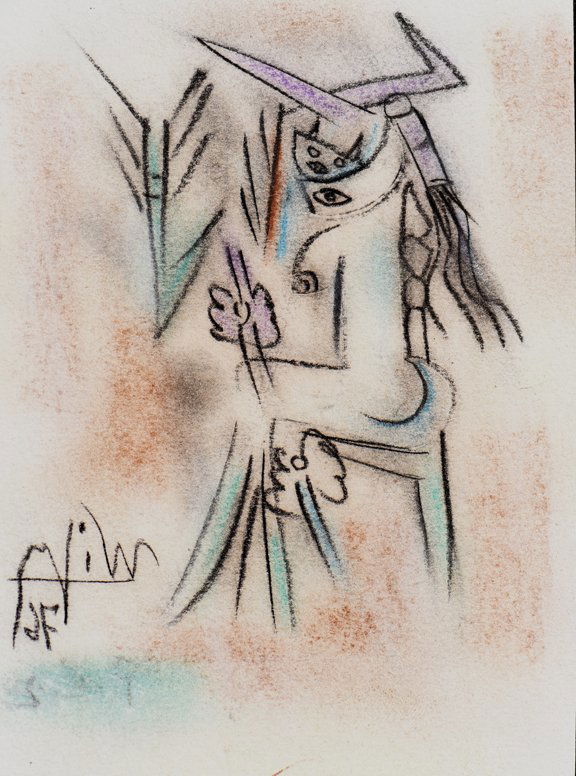 Sketch: Attributed to WIFREDO LAM (Cuban, 1902 - 1982) (1 of 1)