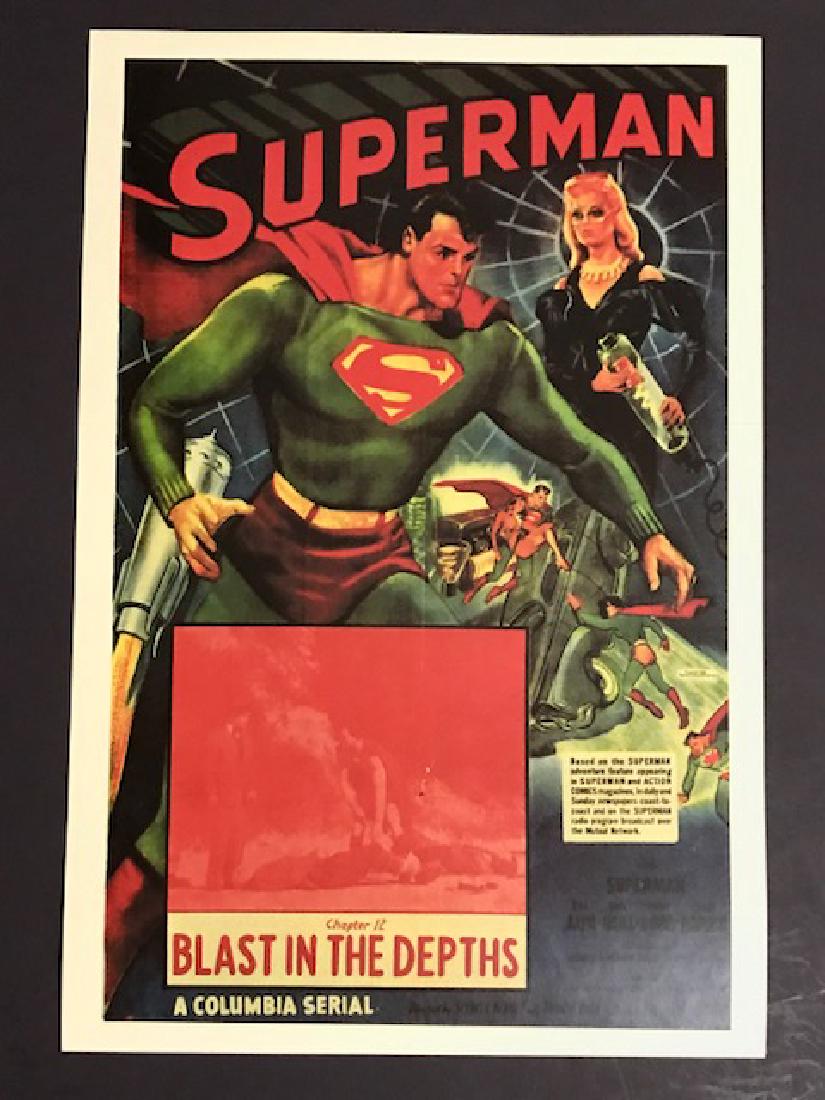 1948 SUPERMAN Blasts in the Depths Lobby Poster: 12” x 18” – Print Date Unknown