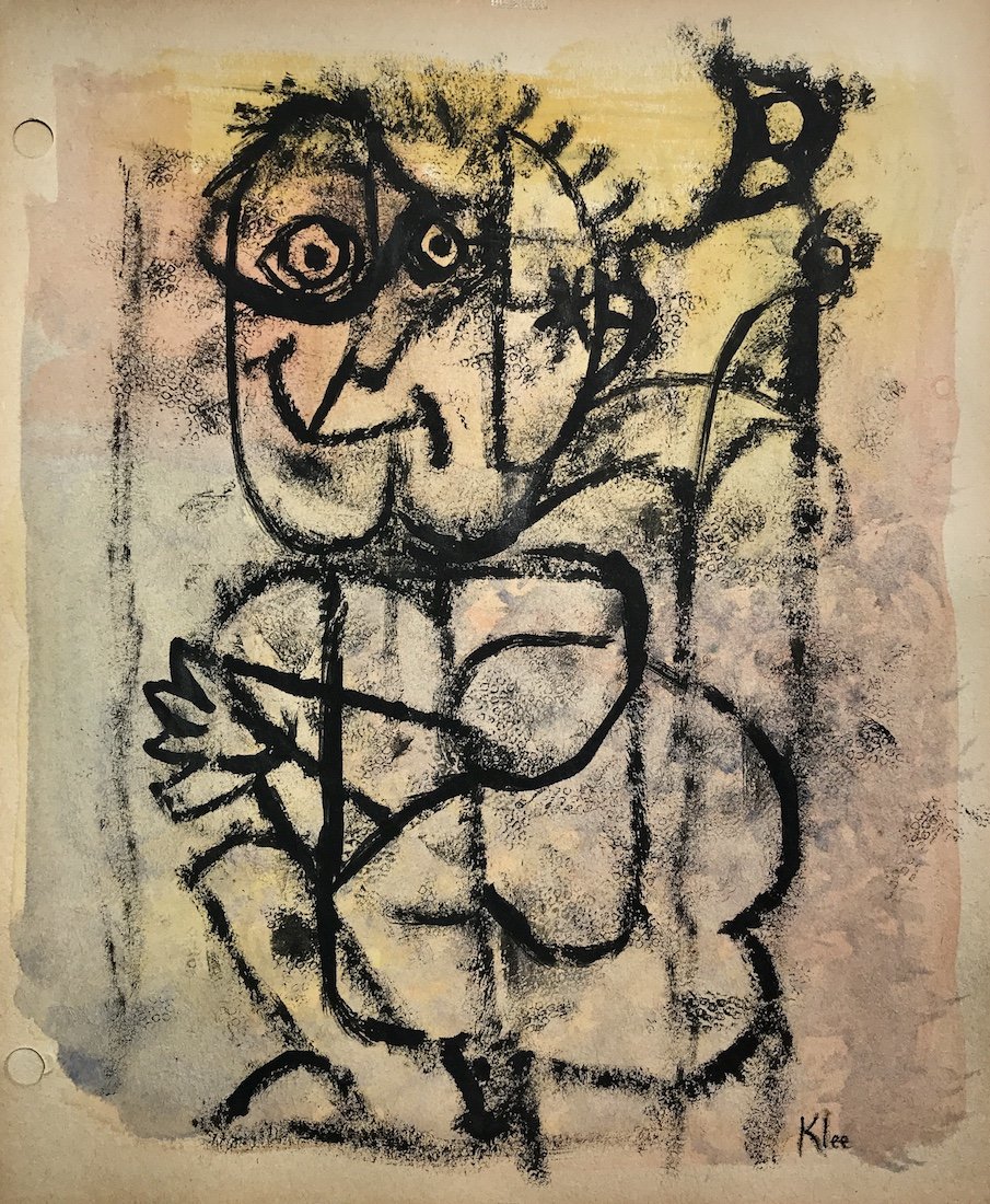 PAUL KLEE (1879-1940): PAUL KLEE (1879-1940) Attrib., Title: Untitled, Medium: Watercolor on paper, Date: Circa 1938, Size: 11.75 x 9.75 in. COA. Was a Swiss painter and important figure in the development of early 20th-cen