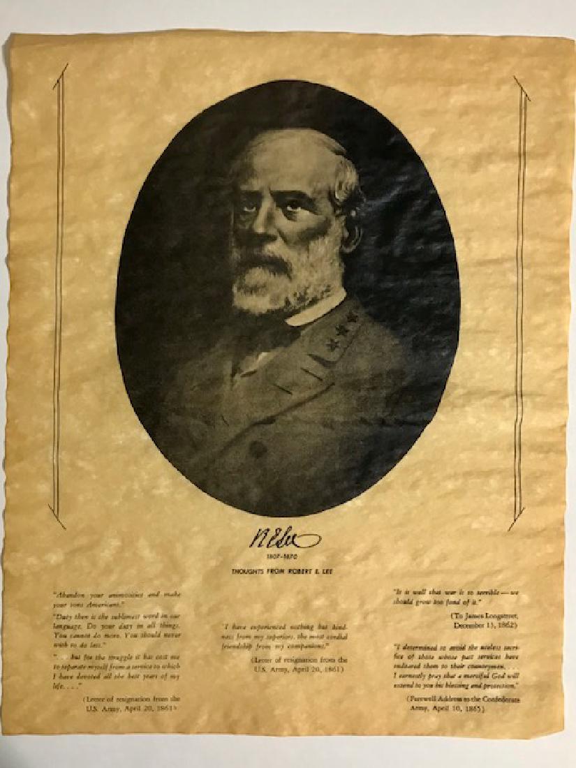 Civil War ROBERT E. LEE Thoughts/Memoirs Document: Aged Parchment Paper – Awesome Piece (unkniwn actual print date)
