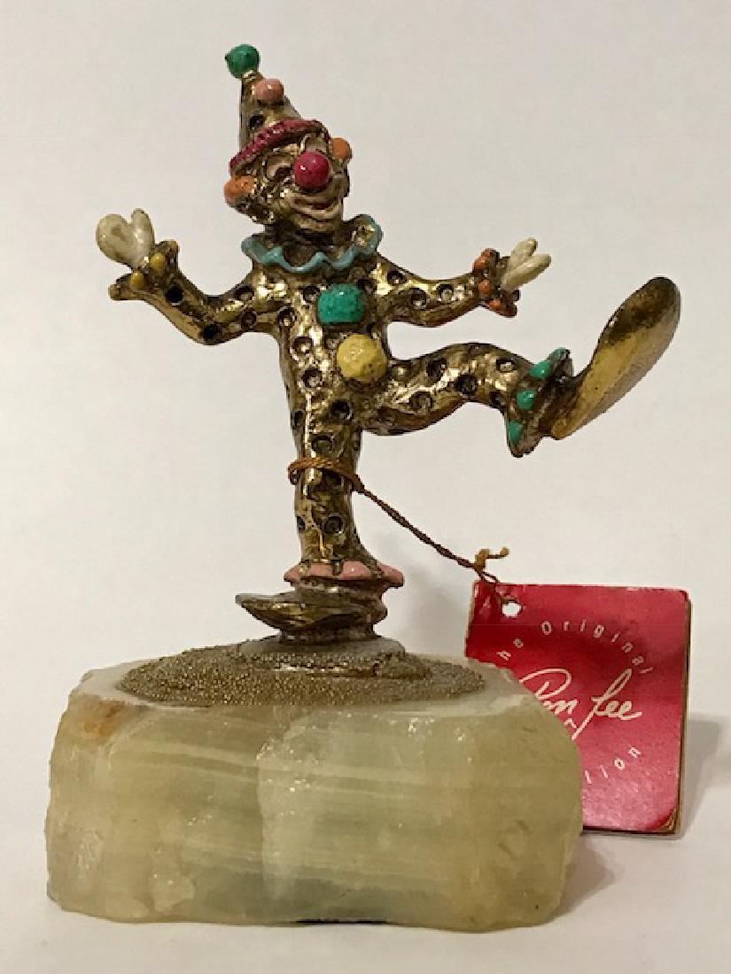Vintage RON LEE Pewter/Gold/Onyx Clown Figure: Vintage RON LEE Pewter/Gold/Onyx Clown Figure