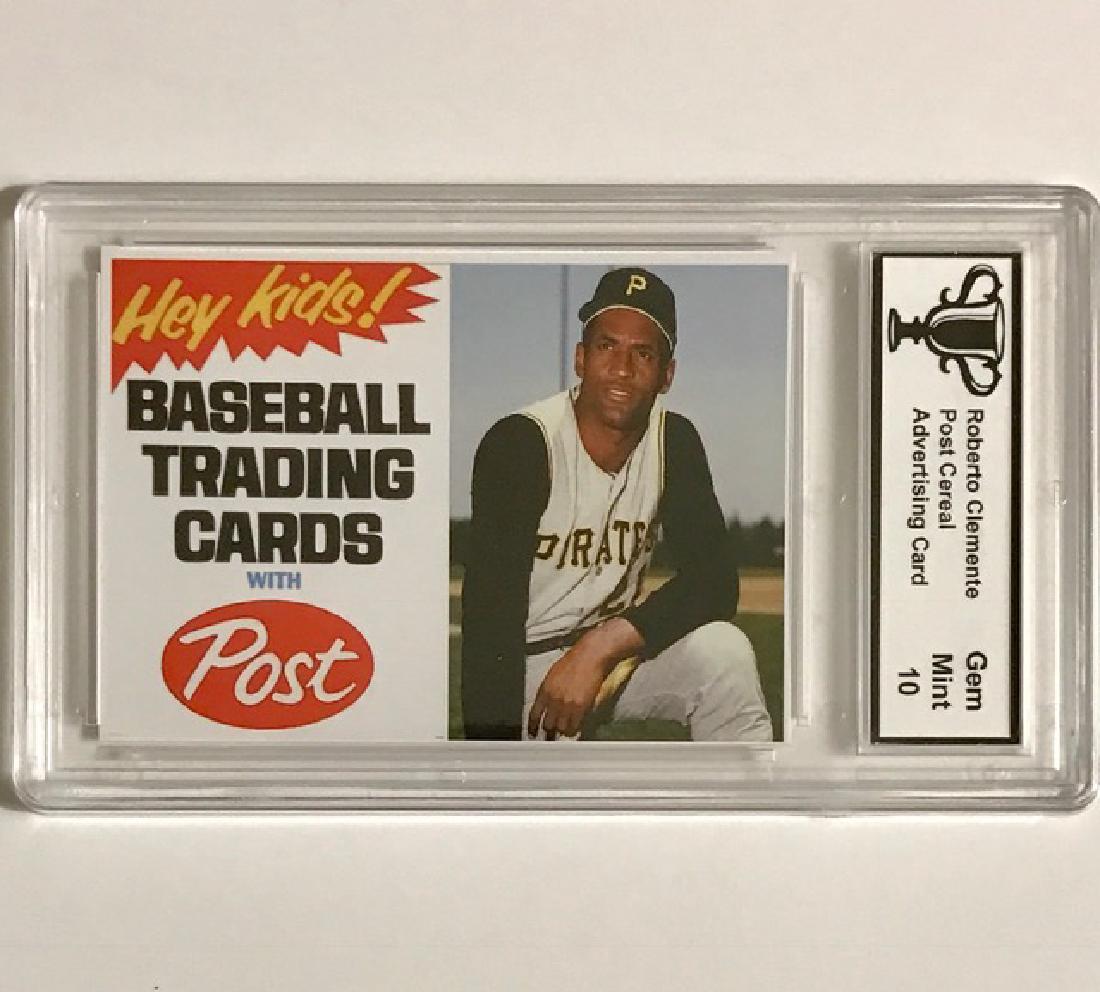 Gem 10 ROBERTO CLEMENTE Advertising Baseball Card: “POST CEREAL” – Great Card