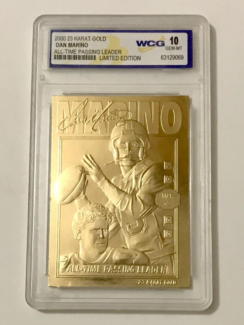 RARE 23k Gold Gem 10 DAN MARINO Football Card: RARE 23k Gold Gem 10 DAN MARINO Football Card