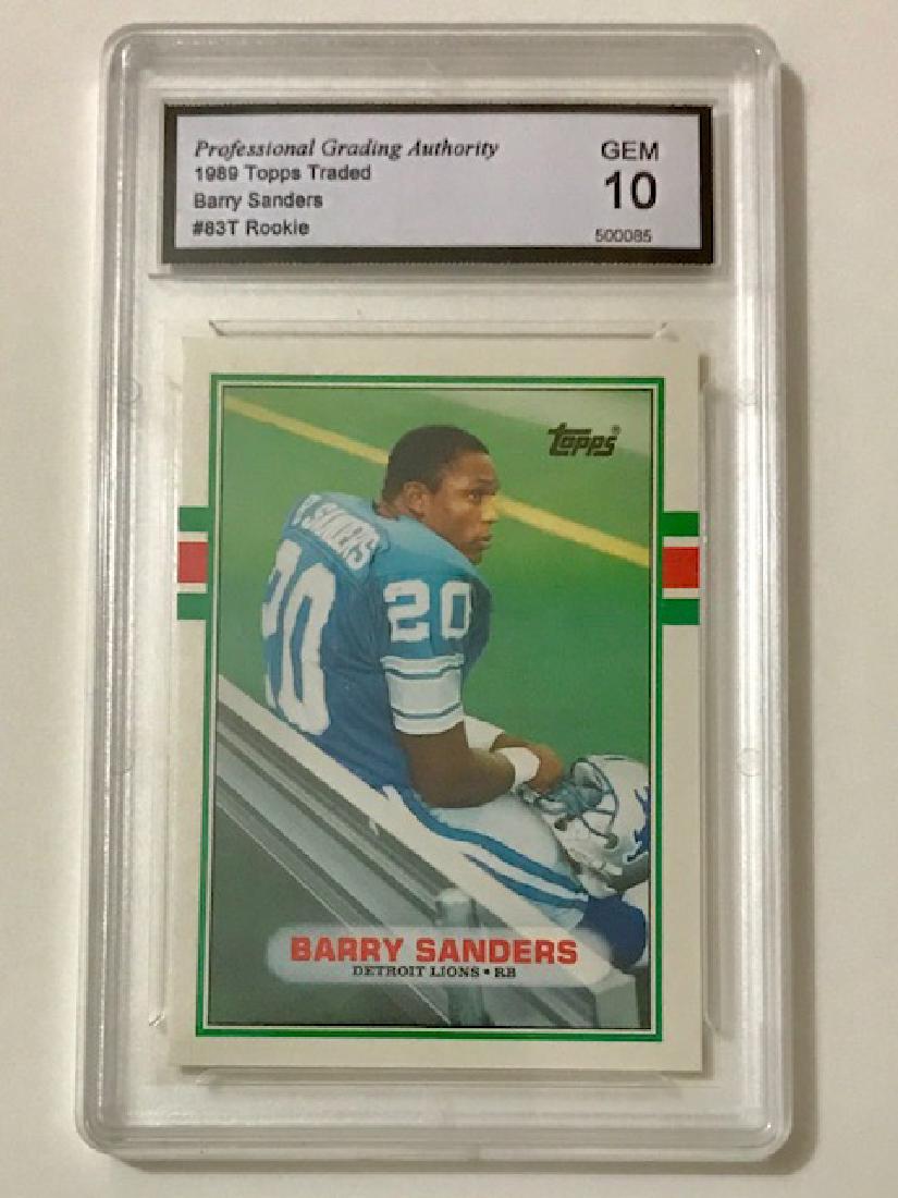 Gem 10 BARRY SANDERS Rookie Football Card: Gem 10 BARRY SANDERS Rookie Football Card