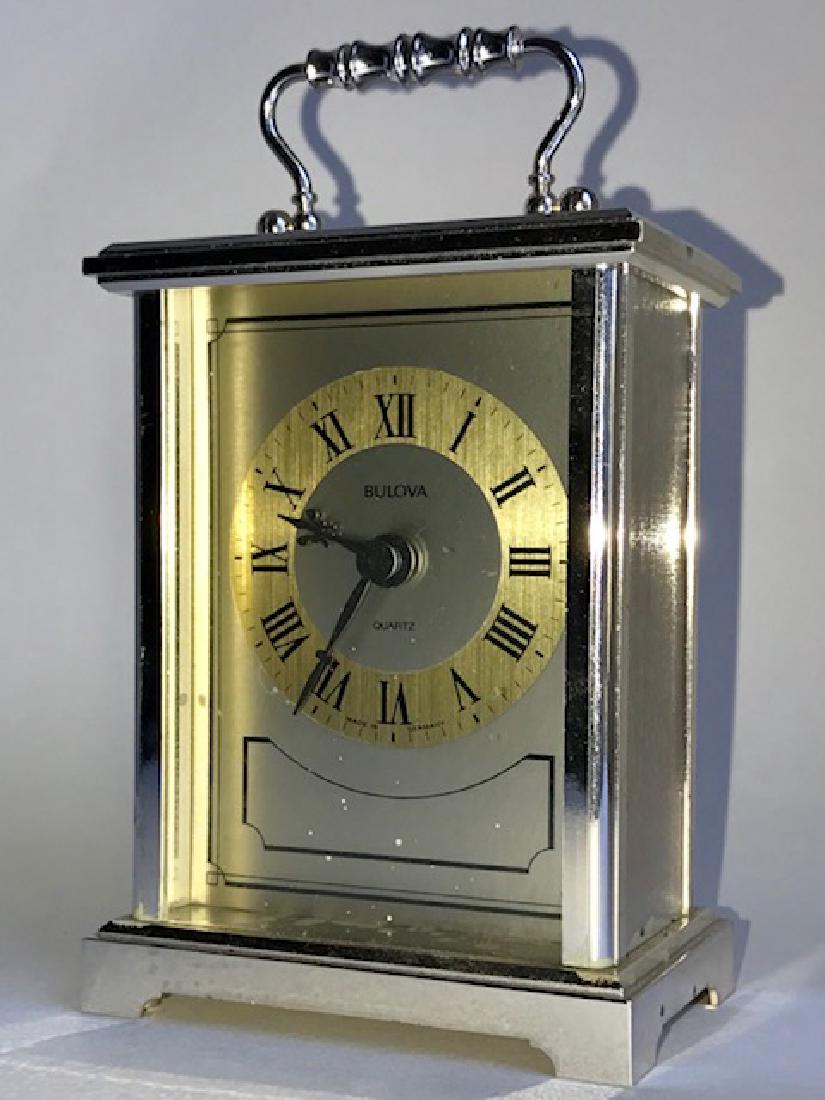BULOVA Made in Germany Gold Tone Mantel Clock: BULOVA Made in Germany Gold Tone Mantel Clock