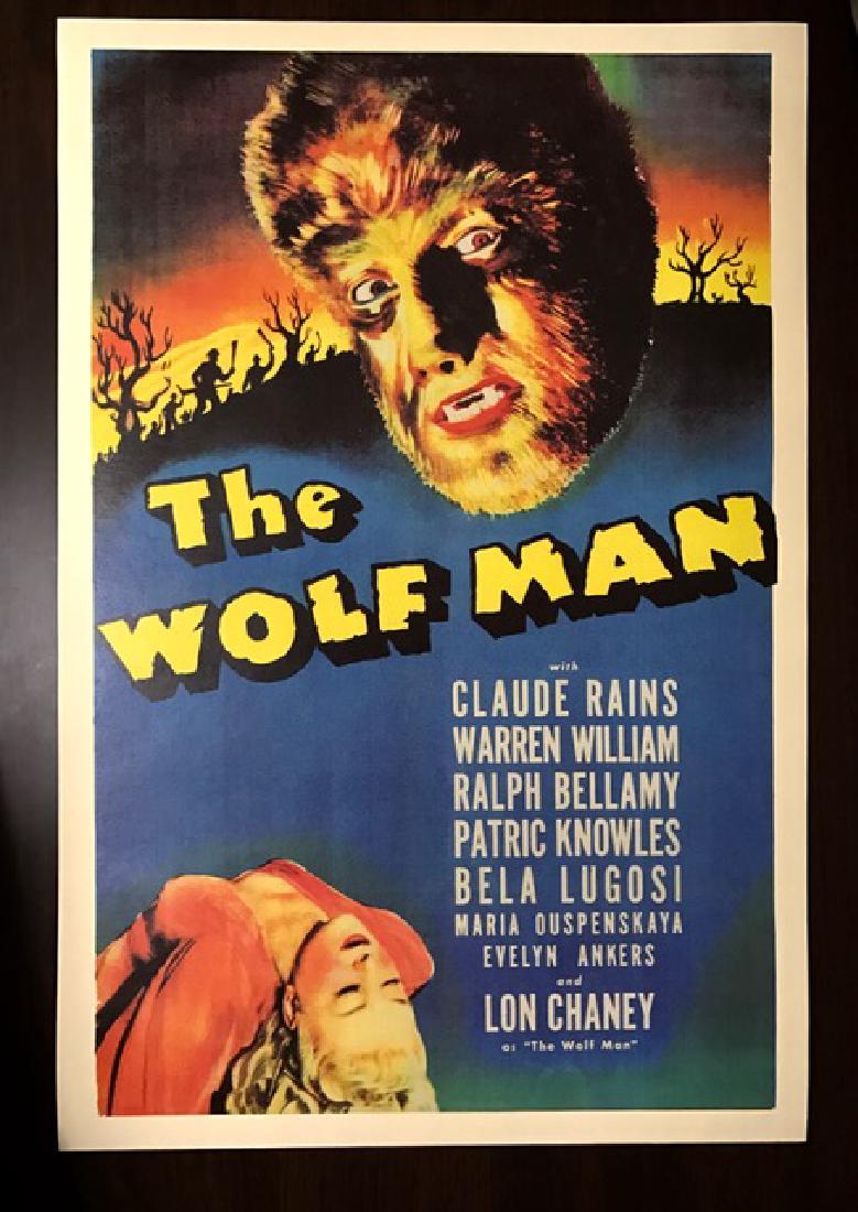 1941 The WOLF MAN Movie Theatre Lobby Poster: 12” x 18” – Print Date Unknown
