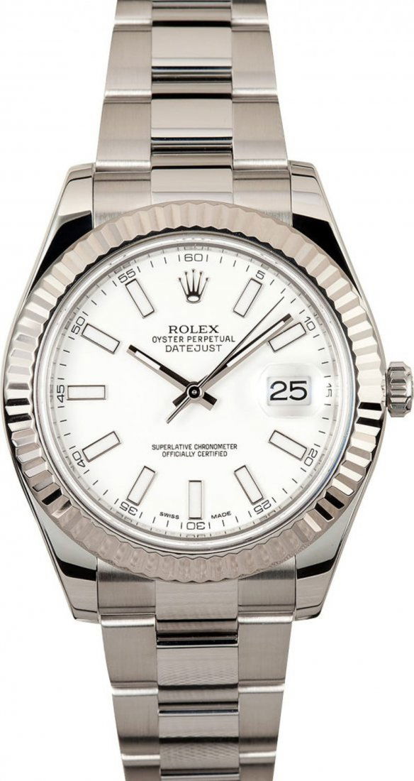 ROLEX DATEJUST II 41MM WITH WHITE DIAL 116334 (1 of 1)