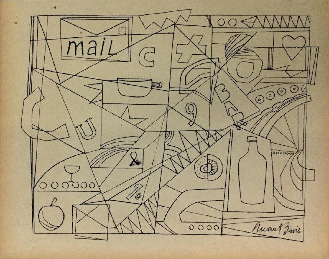 STUART DAVIS (1892-1964) Attrib.: STUART DAVIS (1892-1964) Attrib, Title: Untitled, Medium: Ink on paper, Date: c. 1930, Size: 11 x 14 in. CAV. Was an American Modernist painter best known for his brilliantly colored geometric abstrac