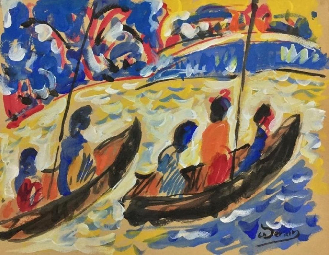 ANDRE DERAIN (1880-1954) Attrib.: ANDRE DERAIN (1880-1954) Attrib, Title: Untitled, Medium: Watercolor on paper, Date: 1935, Size: 8 x 11 in. CAV. Was a French painter who, along with Henri Matisse, co-founded the Fauvism movement. Bo