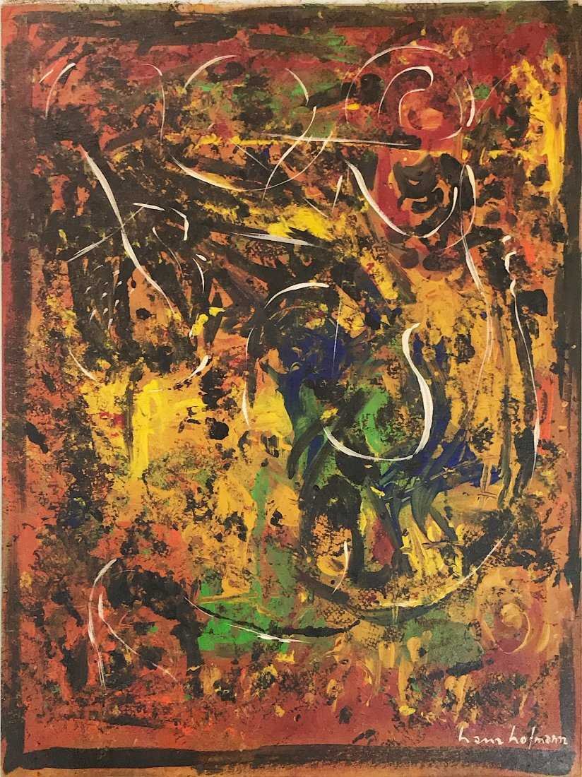 HANS HOFMANN, Mixed Media on Board: HANS HOFMANN (1880-1966) Title: Untitled, Medium: Mixed Media on Board, Date: c. 1960, Size: 16 x 12 in. Attrib.) Was a German-American Abstract Expressionist painter regarded as one of the most influ