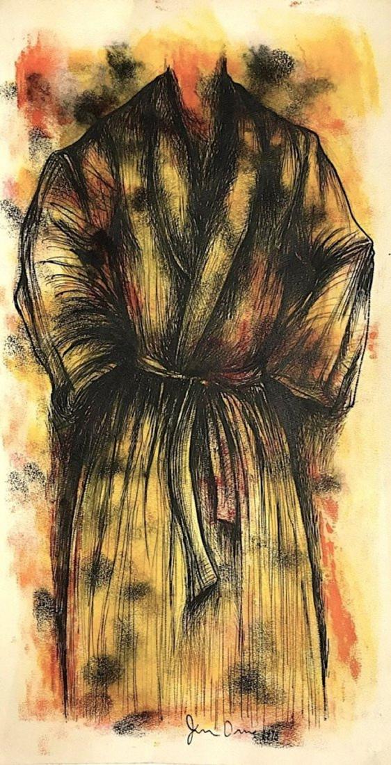 JIM DINE, Mixed Media on Cardboard: JIM DINE (American, b. 1935) Title: Untitled (Robe), Medium: Mixed Media on Cardboard, Date: 1978, Size: 24 x 12.50 in. (Attrib.) Is an American artist and poet known for his contributions to the form