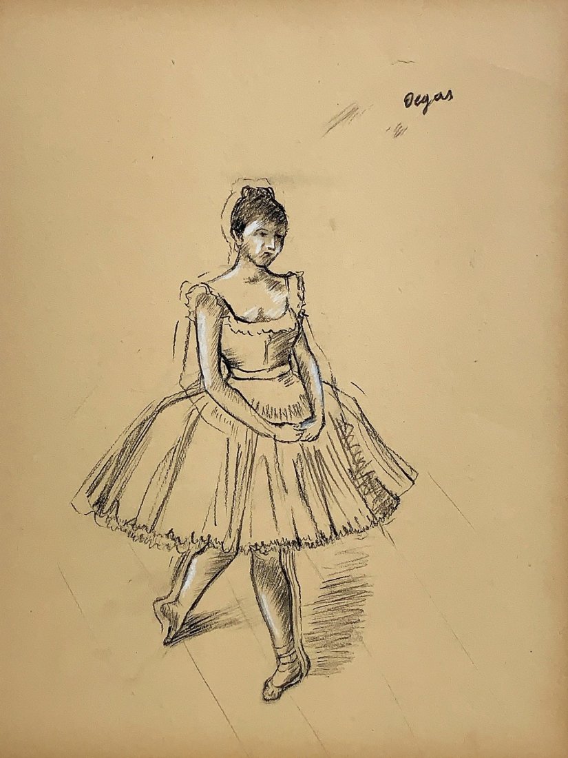 EDGAR DEGAS, Pastel on Paper: EDGAR DEGAS (1834-1917) Title: Untitled, Medium: Pastel on Paper, Date: c. 1915, Size: 14 x 11 in. (Attrib.) Was one of the leading founders of Impressionism. A French painter and sculptor, he is cele