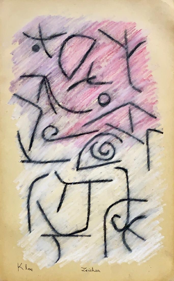 PAUL KLEE, Pastel on Paper (Attrib): PAUL KLEE (1879-1940) Title: Untitled, Medium: Pastel on paper, Date: c. 1930-35, Size: 11.50 x 7.25 in. Private Collection. w/C. of Attrib. Was a Swiss painter and important figure in the development