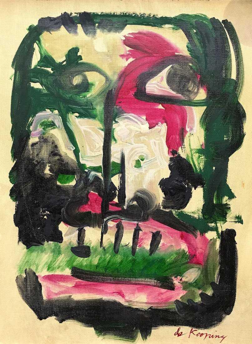 WILLEM DE KOONING, Mixed Media on Paper (Attrib): WILLEM DE KOONING (1904-1997) Title: Untitled, Medium: Mixed Media on Paper, Size: 16 x 12 in, Date: c. 1975. w / C. of Attribution. Was a renowned American-Dutch painter and a founding member of the