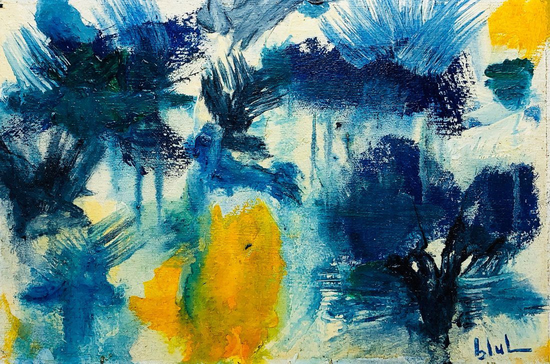 NORMAN BLUHM, Oil on Canvas (Attrib.): NORMAN BLUHN (1921-1999) Title: Untitled, Medium: Oil on Canvas, Date: c. 1959, Size: 7.75" x 12" (in). w / C. of Attribution. Was an American Abstract Expressionist painter. Though he never achieved