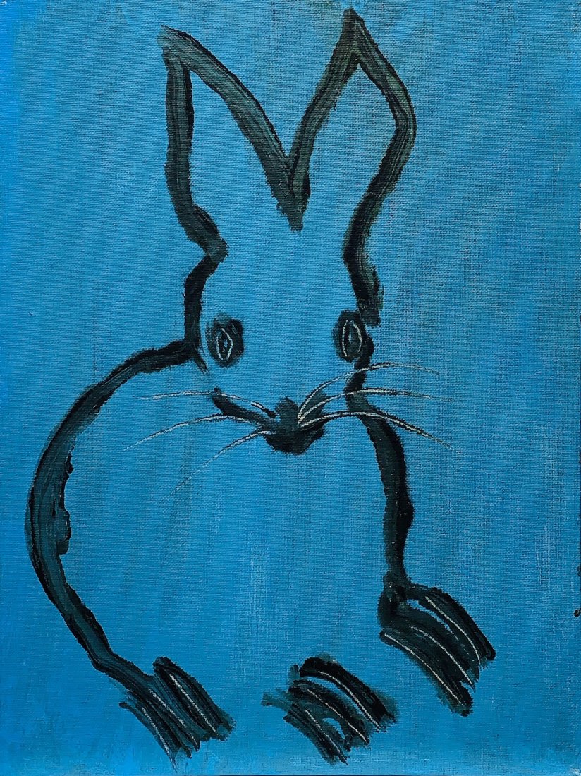 HUNT SLONEM, Oil on canvas board (Attrib.): HUNT SLONEM (American born 1951) Title: Untitled (Rabbit), Medium: Oil on canvas board, Size: 16" x 12" (in), Date: c. 2011. w / C. of Attribution. Is an American painter whose work uniquely combines 