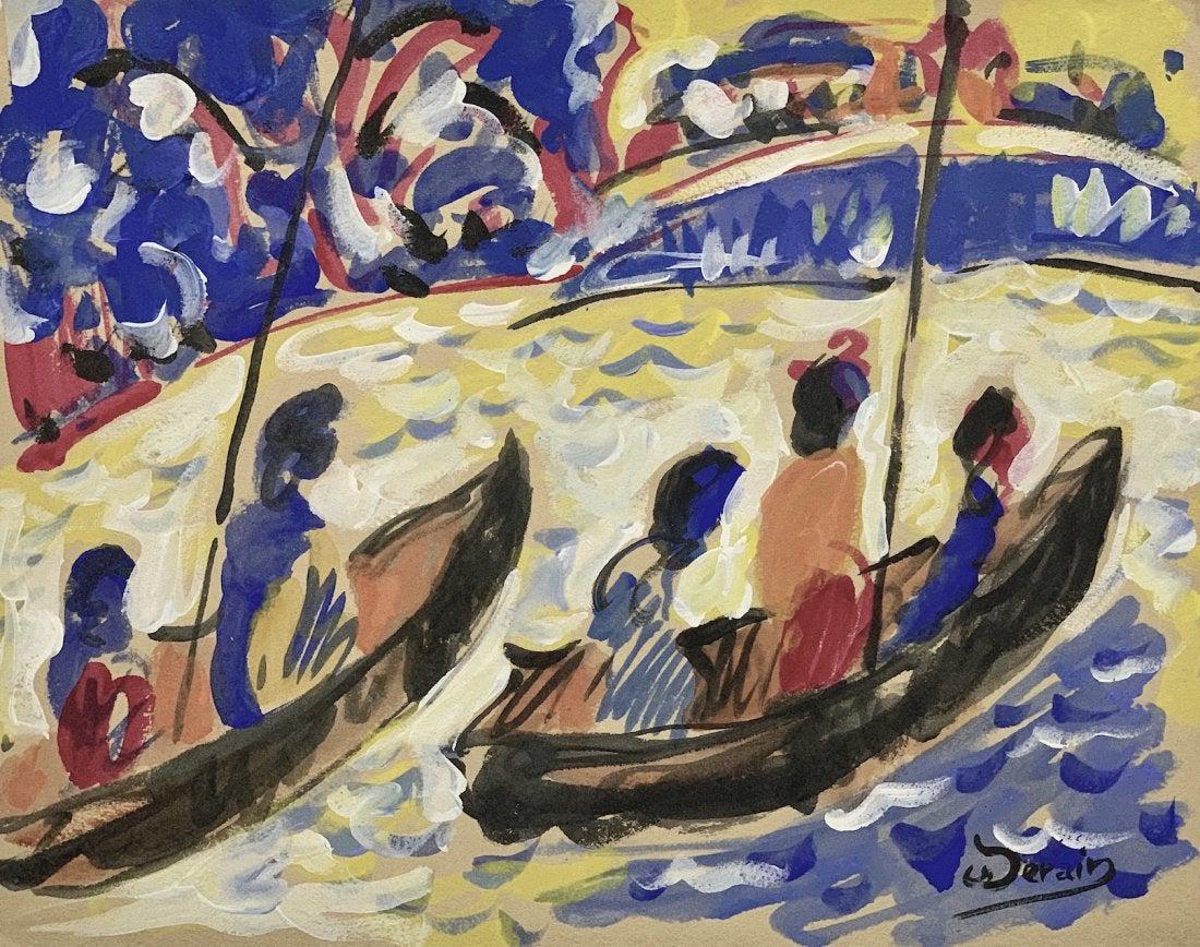 ANDRE DERAIN, Watercolor on Paper (Attrib.): ANDRE DERAIN (1880-1954) Title: Untitled, Medium: Watercolor on Paper, Date: c. 1930-35, Size: 9 x 11.50 in. w / C. of Attribution. Was a French painter who, along with Henri Matisse, co-founded the F