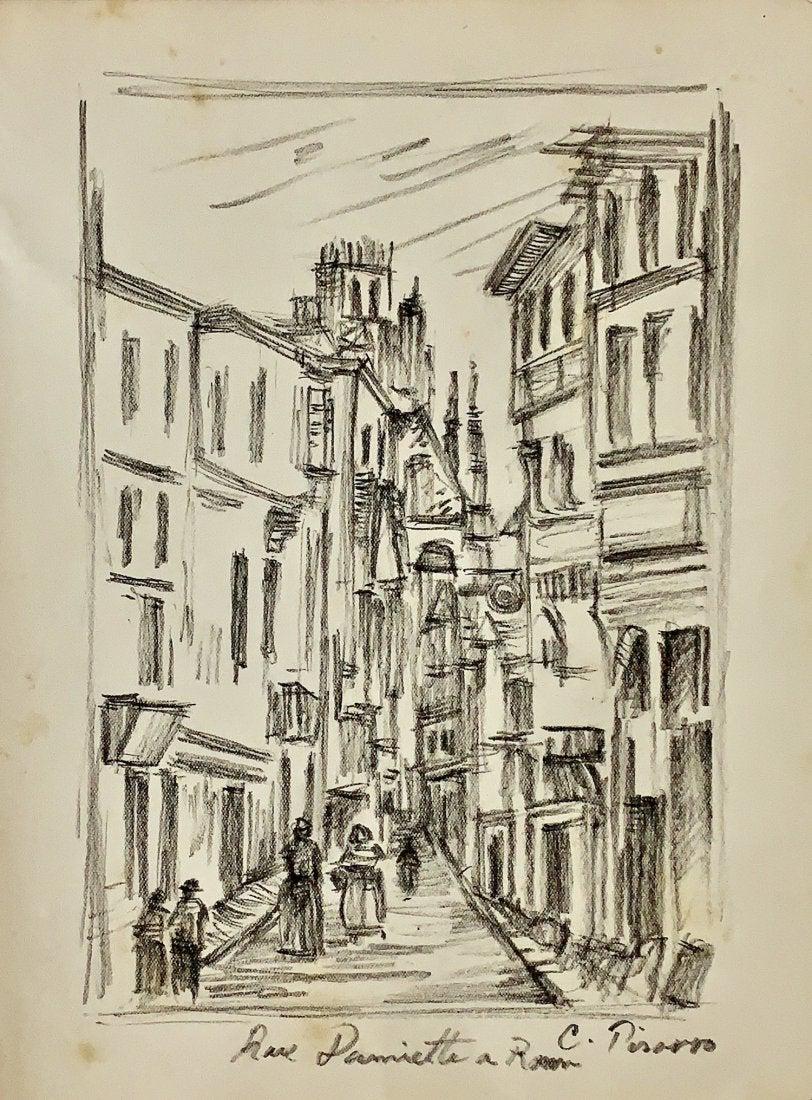CAMILLE PISSARRO, Charcoal on Paper (Attrib): CAMILLE PISSARRO (1830-1903) Title: Untitled, Medium: Charcoal on Paper, Size: 10.50 x 8 in, Date: c. 1887. Private Collection. w / C. of Attribution. Was a Danish-French painter celebrated for his in