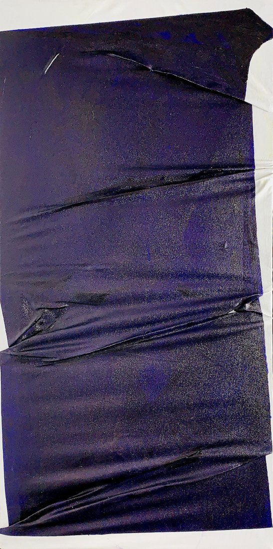 STEVEN PARRINO, Enamel on gathered canvas.: STEVEN PARRINO (1958-2005) Title: Untitled, Medium: Enamel on gathered canvas, Size: 40" x 20" (in), Date: c. 1991-95. Signed ST. Parrino on the reverse. w / C. of Attribution. Was an American painter