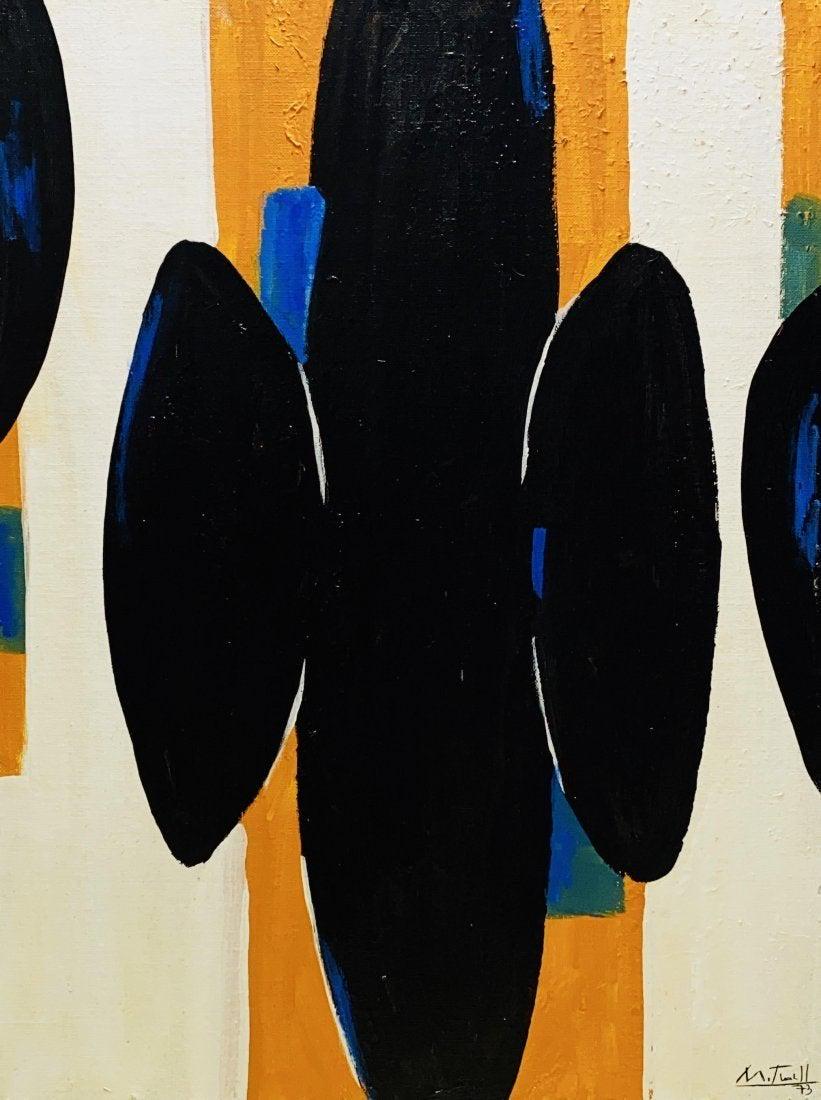 ROBERT MOTHERWELL, Oil on Canvas Panel (Attrib): ROBERT MOTHERWELL (1915-1991) Title: Untitled, Medium: Oil on Canvas Panel, Size: 24" H x 18" W (inches), Date: 1973. w/C. of Attribution. Was an American artist and seminal Abstract Expressionist pai