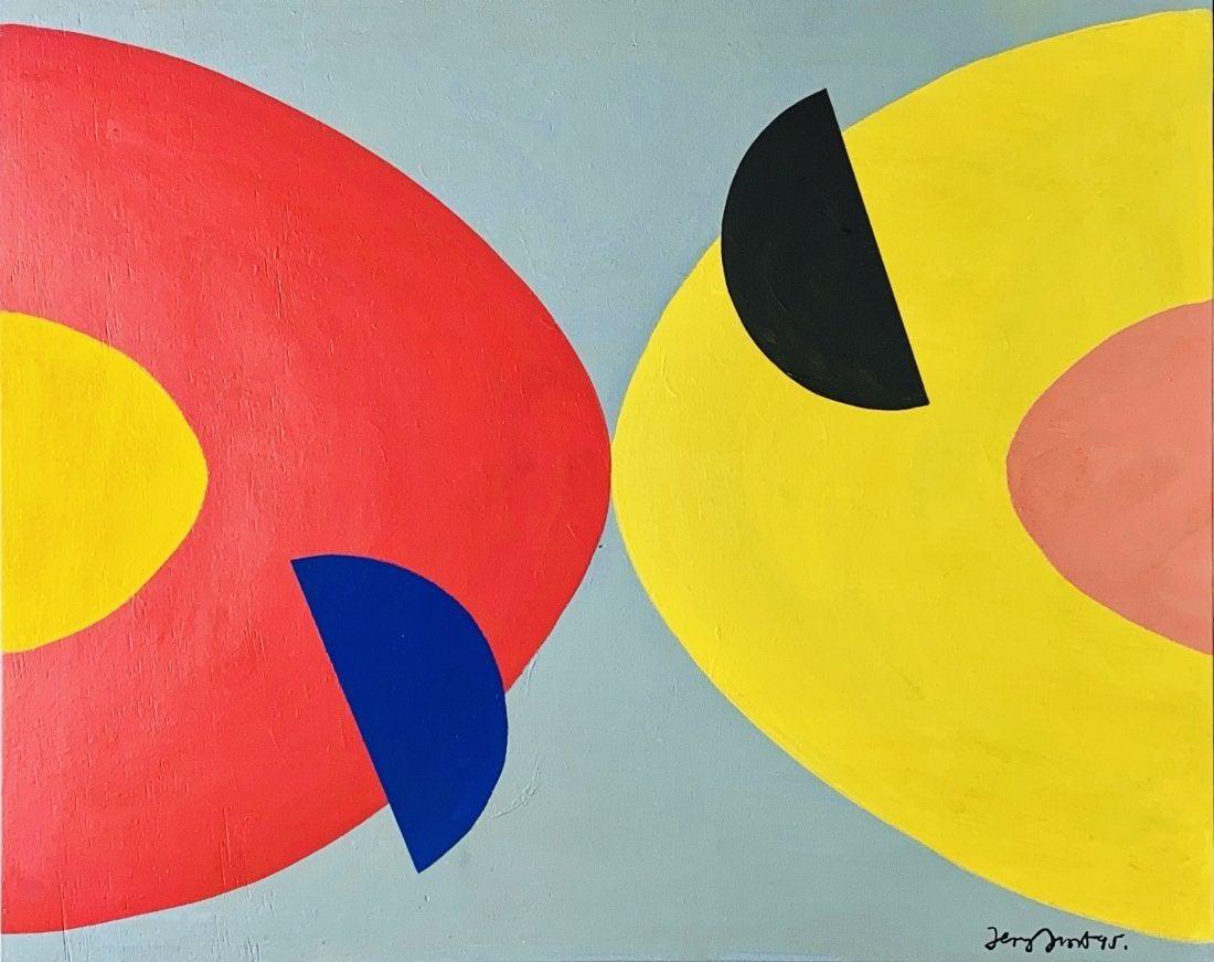 SIR TERRY FROST, Acrylic on Plywood (Attrib.): SIR TERRY FROST (1915-2003) Title: Untitled, Medium: Acrylic on Plywood, Size:24.25" x 30" (in), Date: 1995. w/C. of Attribution. Was an English painter best known for his geometric abstractions. Over