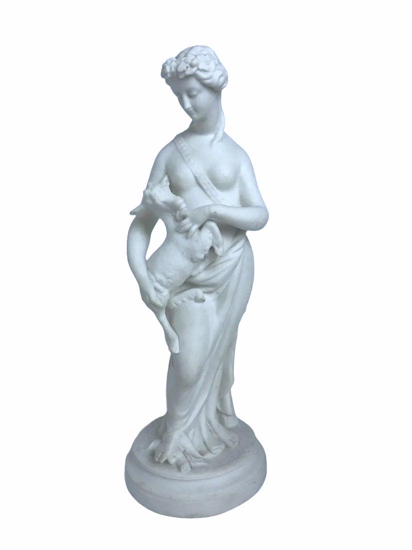 Scultura Biscuit 19th century female figure: Scultura Biscuit 19th century female figure. 13.25" Tall (inches). French 19th Century.