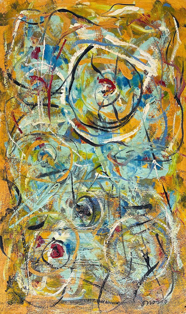 ALFONSO OSSORIO, Oil on Canvas (Attrib.): Attributed to ALFONSO OSSORIO (1916-1990) Title: Untitled (Abstraction), Medium: Oil on Canvas, Size: 21.75" H x 13.25" W (in), Date: ca. 1979. This lot is accompanied by a Certificate of Attribution,