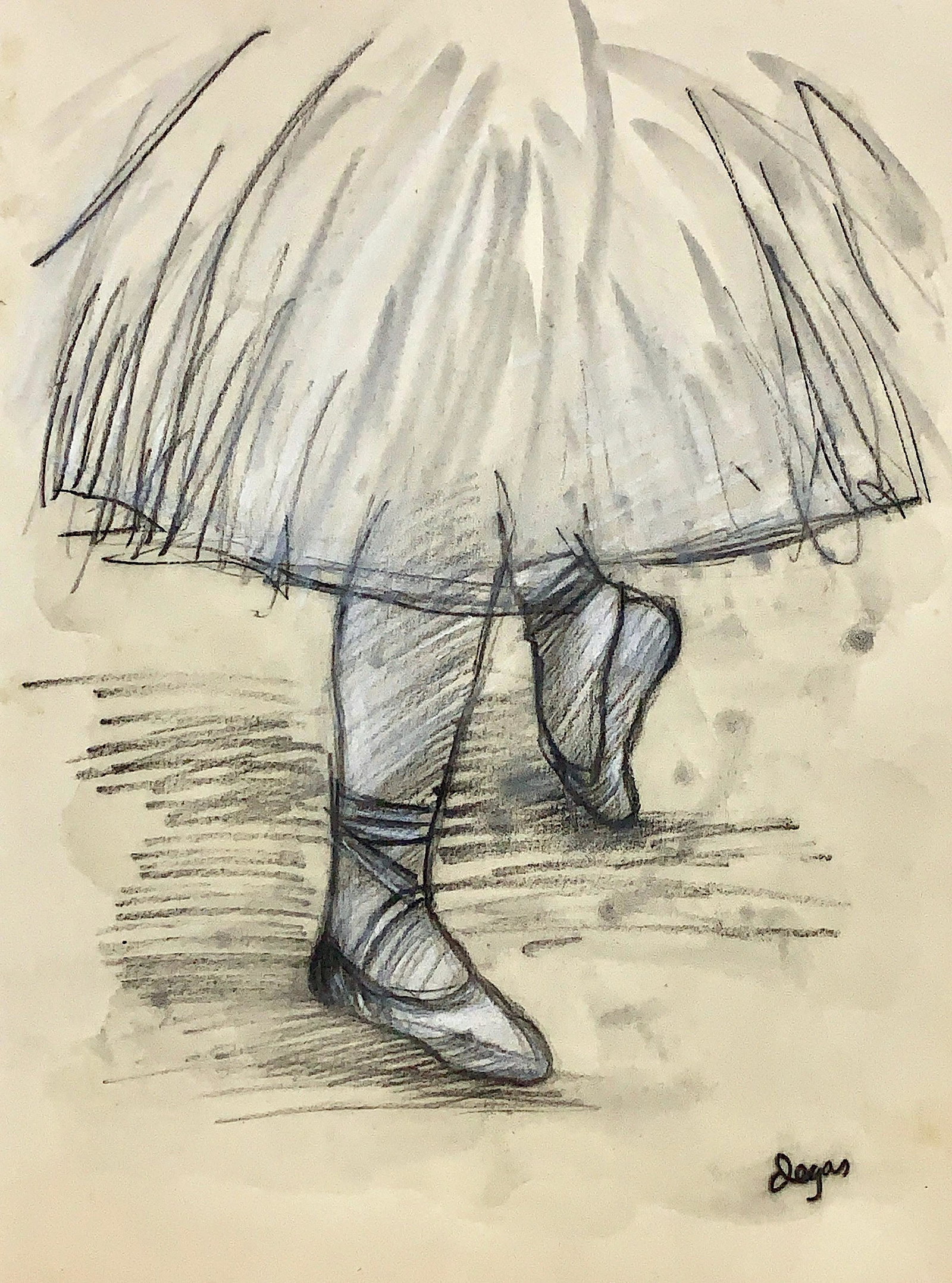 EDGAR DEGAS, Gouache and Charcoal on Paper (Attrib.): Attributed to EDGAR DEGAS (1834-1917) Title: Untitled, Medium: Gouache and Charcoal on Paper, Date: ca. 1915, Size: 10.50" H x 8" W (in). This lot is accompanied by a Certificate of Attribution and is