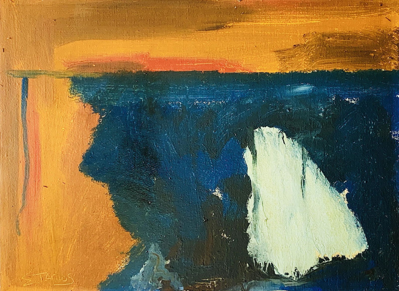 THEODOROS STAMOS, Oil on Canvas: Attributed to THEODOROS STAMOS (1922-1997) Title: Untitled, Medium: Oil on canvas, Size: 14" x 18" (in), Date: ca. 1980-85. This lot is accompanied by a Certificate of Attribution and is not a reprodu