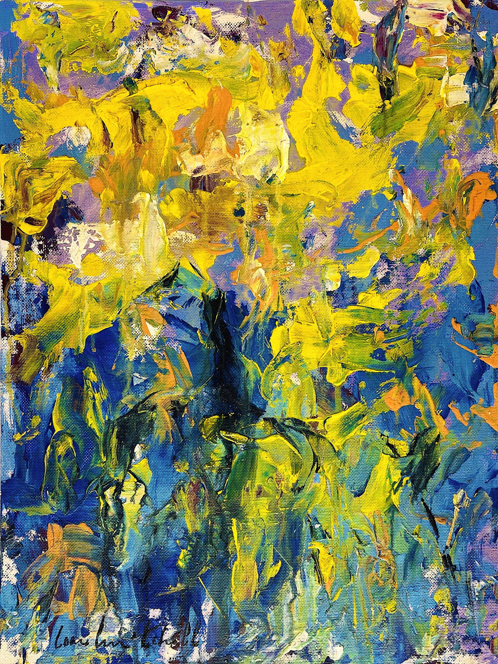 JOAN MITCHELL, Oil on Canvas Panel: Attributed to JOAN MITCHELL (1925-1992) Title: Untitled (The great Valley), Medium: Oil on Canvas Panel, Size: 16" H x 12" W (in), Date: ca. 1983. This lot is accompanied by a Certificate of Attributi