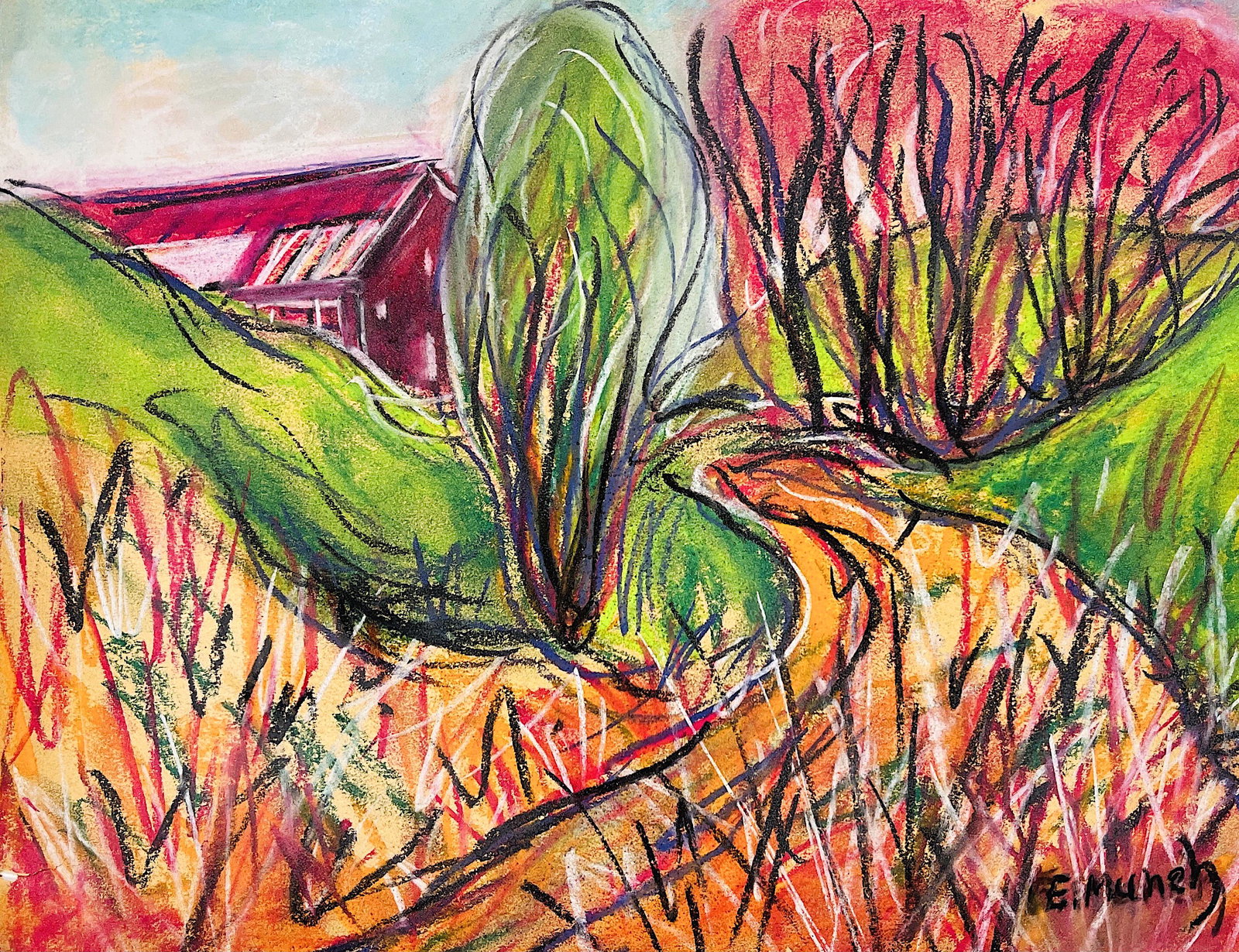 EDVARD MUNCH, Pastel on Paper: Attributed to EDVARD MUNCH (1863-1944) Title: Untitled, Medium: Pastel on Paper, Date: ca. 1935-40, Size: 9.50" H x 12.50" W (in). This lot is accompanied by a Certificate of Attribution and is not a