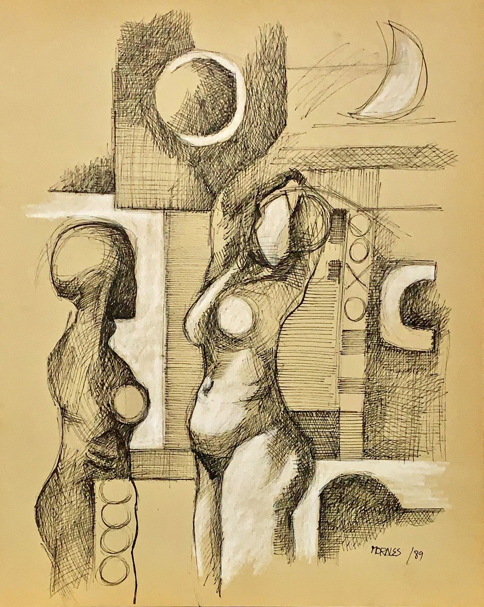 ARMANDO MORALES, Mixed Media on Paper: Attributed to ARMANDO MORALES (1927-2011) Title: Untitled, Medium: Mixed Media on Paper, Size: 13" H x 10.75" W (in), Date: 89. Private Collection. This lot is accompanied by a Certificate of Attribut