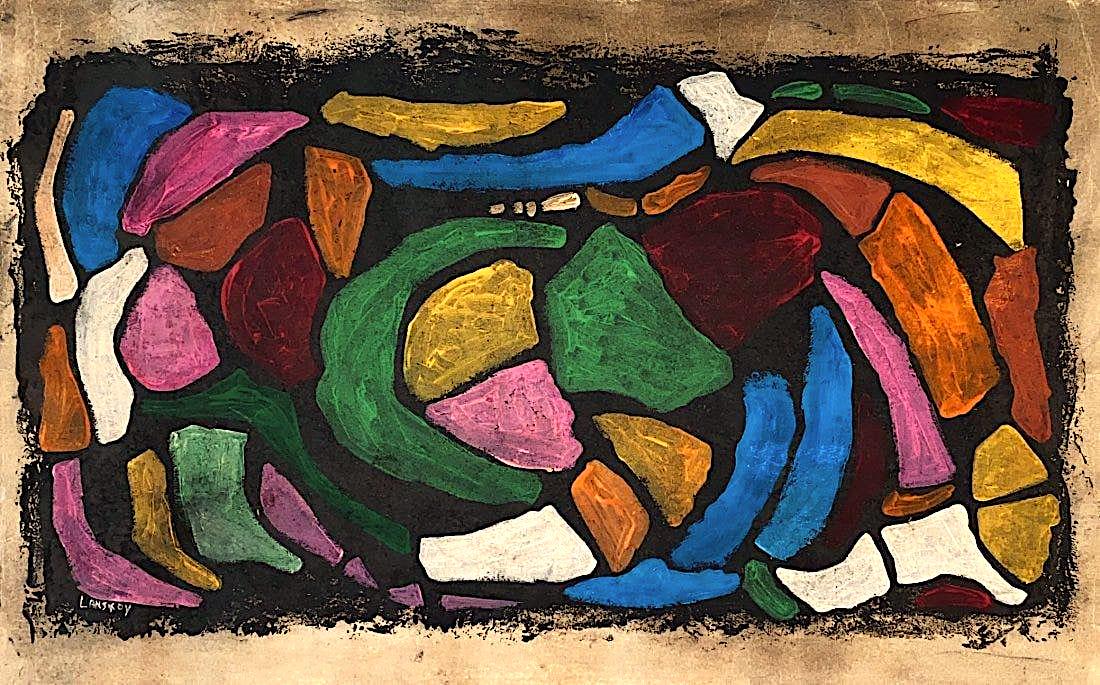 ANDRE LANSKOY, Oil on Paper: Attributed to ANDRE LANSKOY (1902-1976) Title: Untitled, Medium: Oil on Paper, Date: ca. 1950, Size: 13" H x 20.50" W (in). This lot is accompanied by a Certificate of Attribution and is not a reprodu