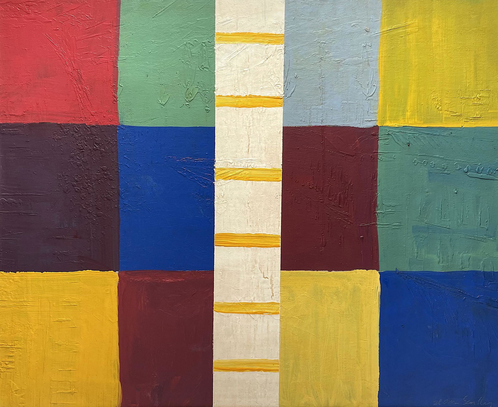 SEAN SCULLY, Oil on Canvas: Attributed to SEAN SCULLY (American/Irish, born 1945) Title: Untitled, Medium: Oil on Canvas, Size: 20" H x 24" W (in), Date: ca. 1995-97. This lot is accompanied by a Certificate of Attribution and i