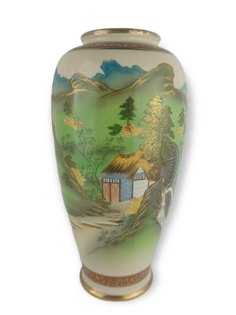 Nippon Style Japanese Hand Painted Porcelain Vase: Nippon Style Japanese Hand Painted Porcelain Vase, Measures approx 9.5" Tall. Collection Of Miguel A. Cruz Peraza