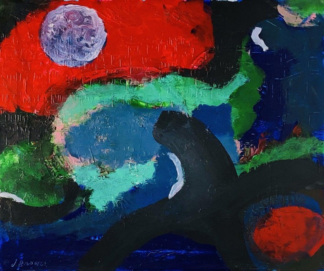 JAMES BROOKS, Arylic on Canvas: Attributed to JAMES BROOKS (1906-1992) Title: Untitled, Medium: Acrylic on Canvas, Size: 20" H x 24" W (in), Date: c. 1980-85. This lot is accompanied by a Certificate of Attribution and is not a repr