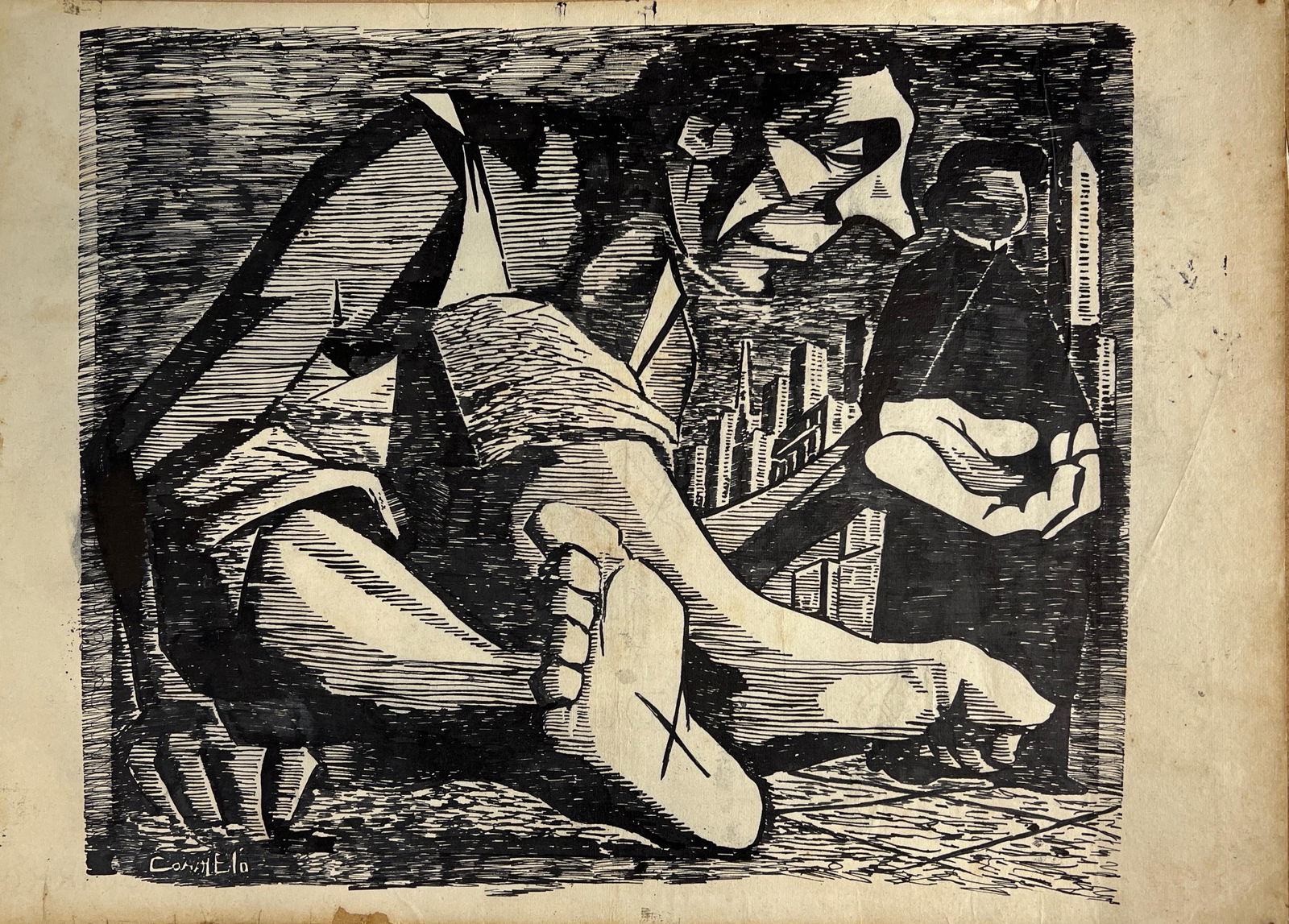 Carmelo Gonzalez, Woodcut. (1 of 3)