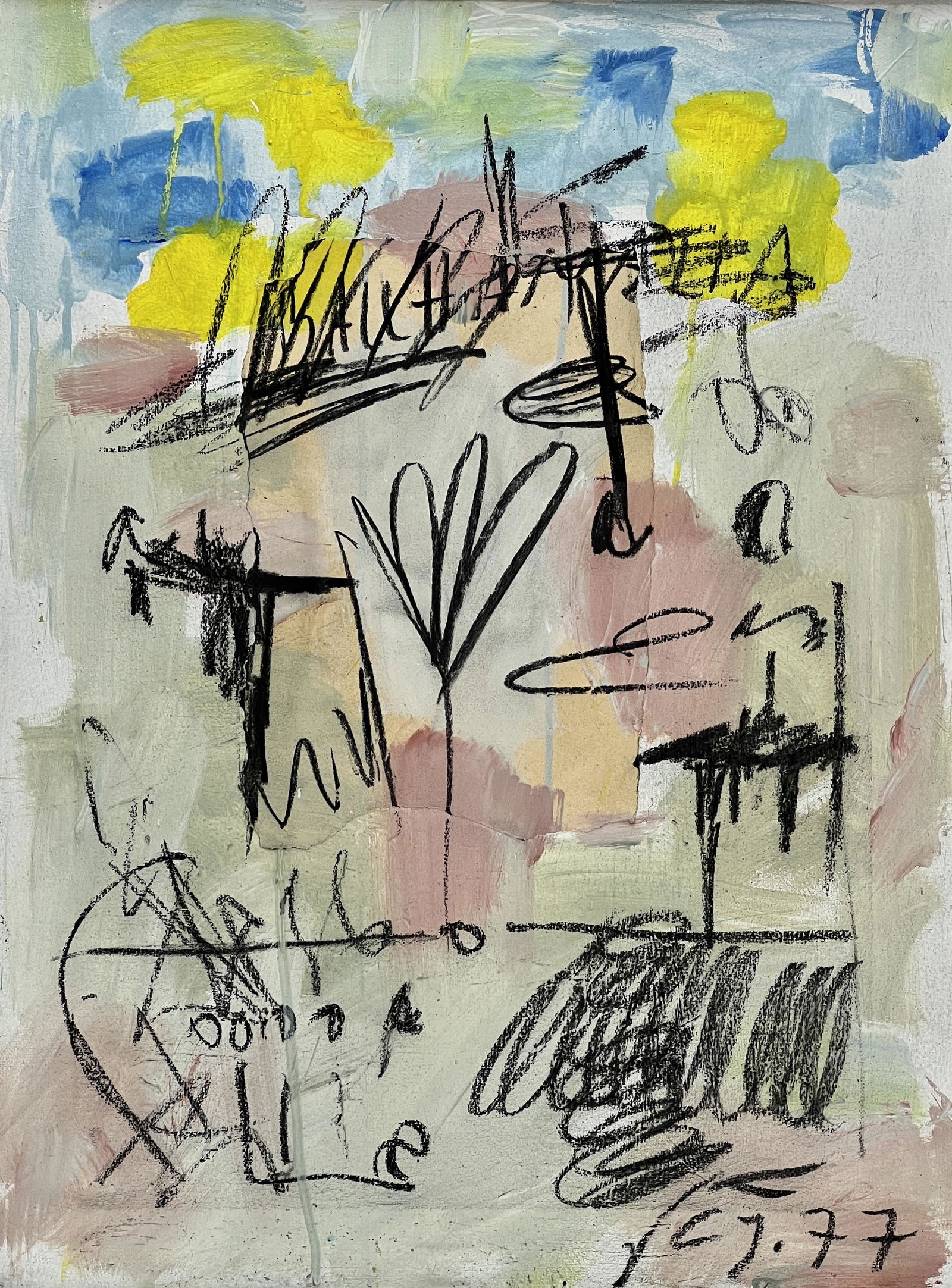 Cy Twombly, Oil and crayon (Collage) on canvas. (1 of 1)