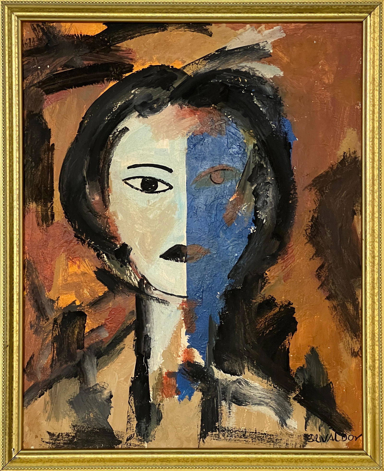 Manolo Valdes, Oil on canvas.: Attributed to Manolo Valdes (Spanish, born 1942) Title: Untitled (Portrait), Medium: Oil on canvas, Size: 20" H x 16" W (inches), Date: ca. 1997-99. This lot is accompanied by a Certificate of Attribu