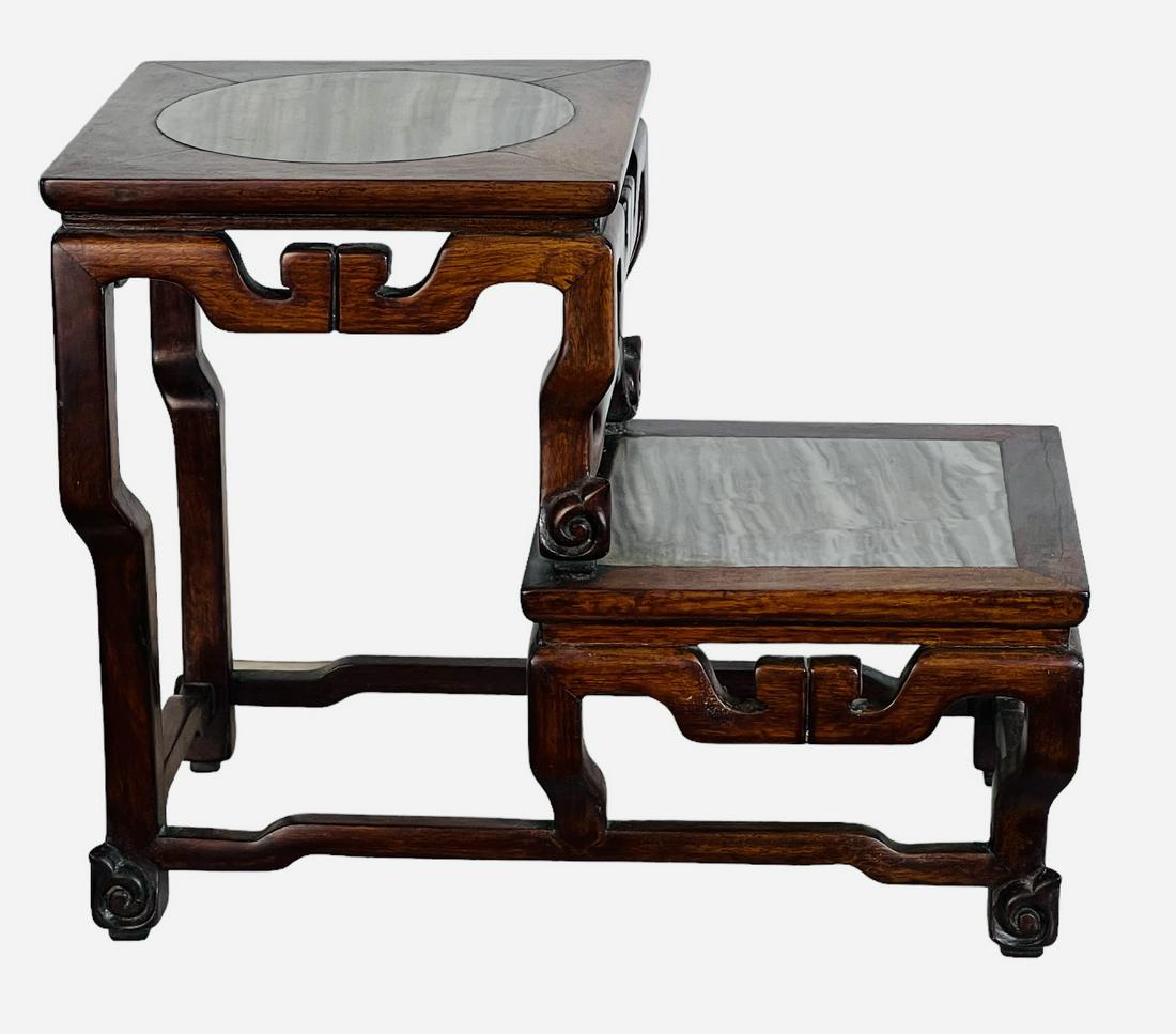 Vintage Chinese Dream Stone Tiered Display Stand, 1950's. (1 of 6)