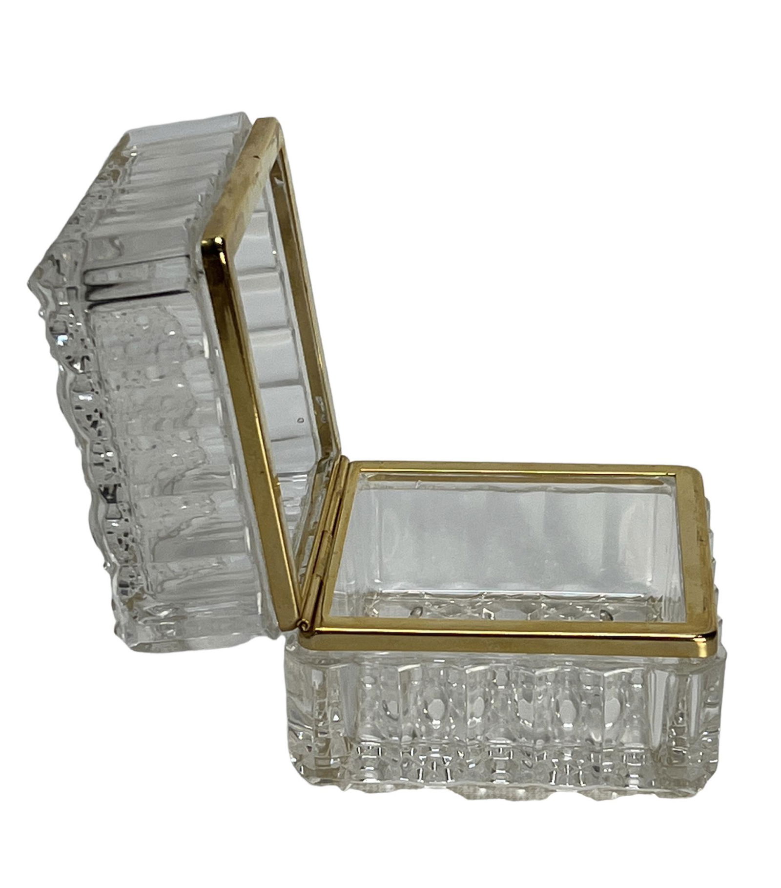 Vintage Baccarat style Crystal Box mounted on ormolu, 1950s. (1 of 6)